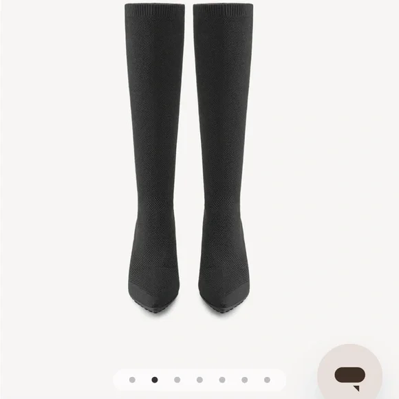 Sophisticated Black Knit Heeled Boots - Picture 4 of 9